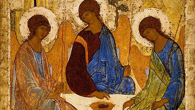 Andrei Rublev, Heilige Dreifaltigkeit (Troitsa), um 1425.