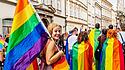 Participants join the rainbow parade during the Prague Pride 2022 festival of LGBT+ minorities that culminated in Prague