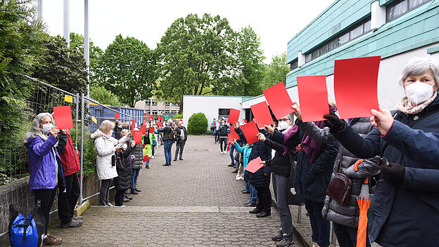 Protestaktion Rote Karte