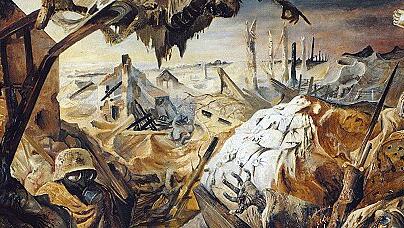 Ausschnitt des Triptychons &bdquo;Der Krieg&ldquo; von Otto Dix (1891&ndash;1969)