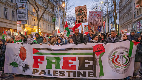 Free palestine bei Demo in Wien