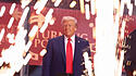 US-Präsident Donald Trump bei der Trauerfeier für Charlie Kirk
