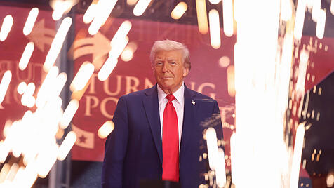 US-Präsident Donald Trump bei der Trauerfeier für Charlie Kirk