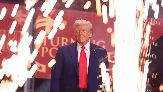 US-Präsident Donald Trump bei der Trauerfeier für Charlie Kirk