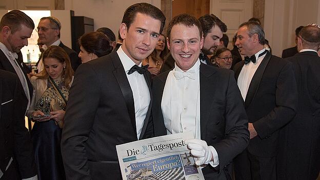 Bundeskanzler Sebastian Kurz und Jakob Herburger von Die Tagespost
