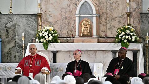 Papst Leo trifft Bisch&ouml;fe, Priester, Ordensleute und pastorale Mitarbeiter in Luanda