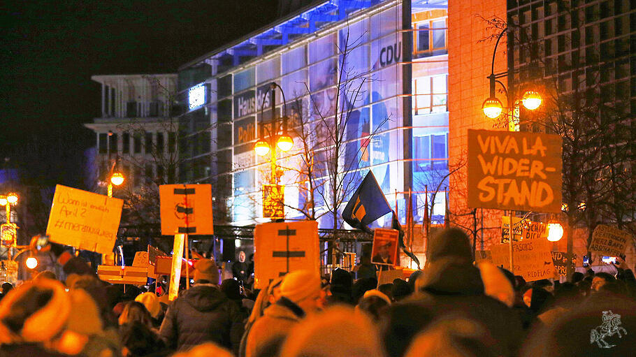 Demonstration gegen die CDU Anfang Februar