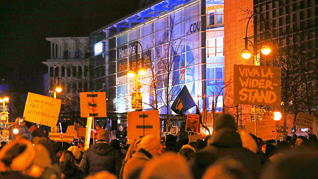 Demonstration gegen die CDU Anfang Februar
