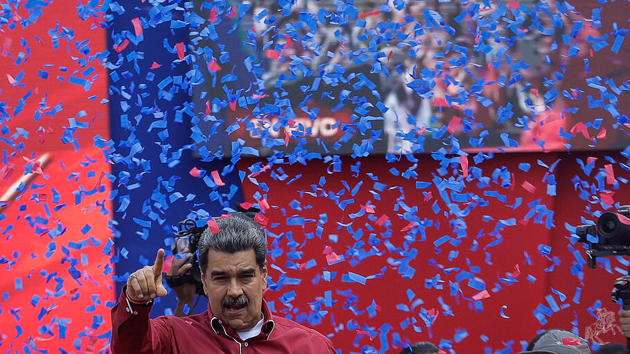 Der venezoelanische Präsident Nicolas Maduro auf einer Kundgebung am ersten Mai