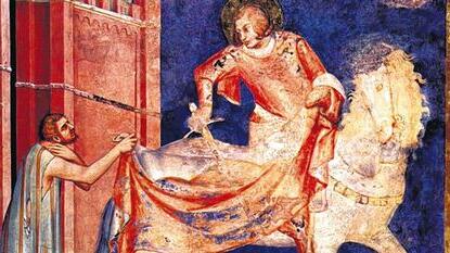Heilige Martin von Tours, spätmittelalterliche Darstellung, Italien.