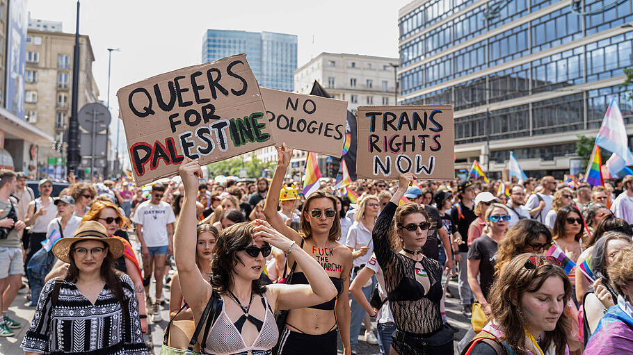 Queerer pro-palästinensischer Protest in Warschau.