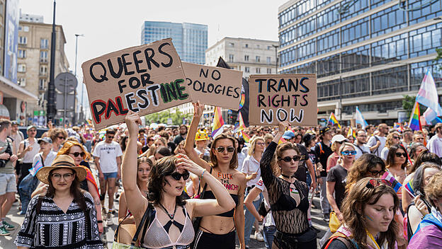 Queerer pro-palästinensischer Protest in Warschau.