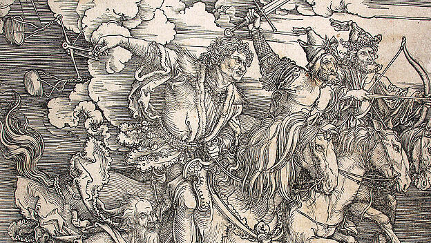 Holzschnitt "Die apokalyptischen Reiter" (1497/98) von Albrecht Dürer