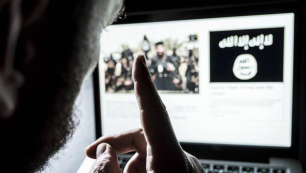 Islamistische Propaganda auf dem Computer-Bildschirm.