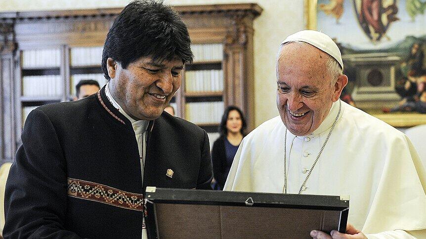 Evo Morales und Papst Franziskus
