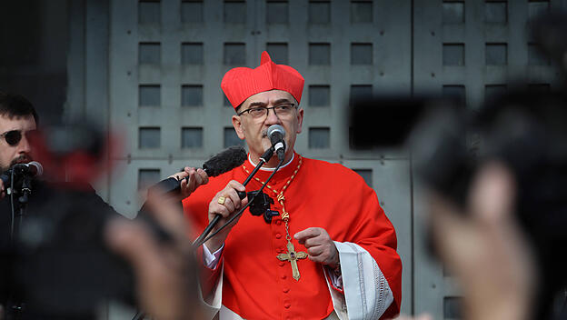 Kardinal Pierbattista Pizzaballa spricht bei Weihnachtsfeierlichkeiten in Betlehem