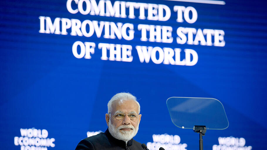 Indische Ministerpräsident Narendra Modi auf dem Weltwirtschaftsforum in Davos