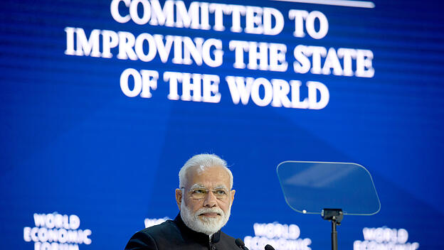 Indische Ministerpräsident Narendra Modi auf dem Weltwirtschaftsforum in Davos