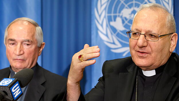 Louis Sako, der Patriarch der chaldäisch katholischen Kirche im Büro der Vereinten Nationen in Genf.