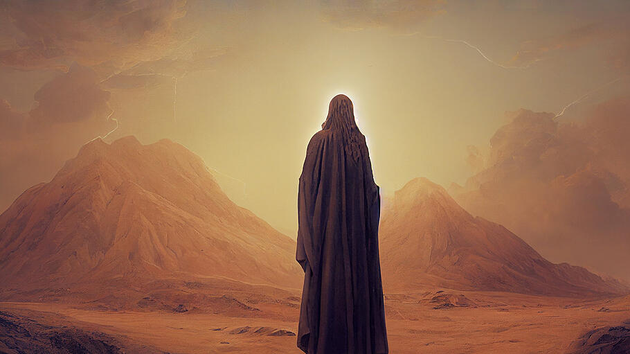 Mose empfängt die Zehn Gebote auf dem Berg Sinai