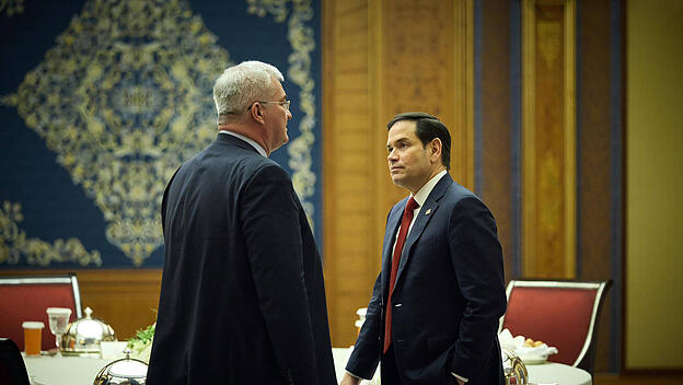 Die Au&szlig;enminister der Ukraine und der USA, Andrij Sybiha und Marco Rubio