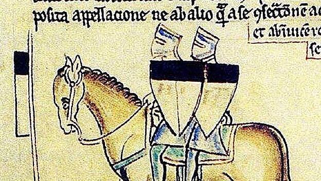 Das Ordensmotto der Templer deutet auf zwei Ritter auf einem Pferd hin