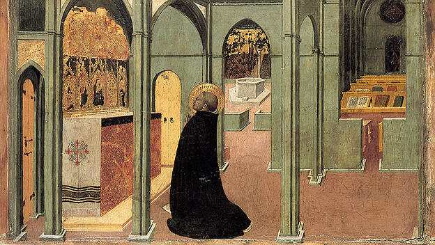 Der heilige Thomas von Aquin im Gebet.