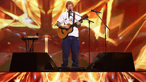 Sänger und Songwriter Ed Sheeran beim iHeartRadio Music Festival Concert in Las Vegas.