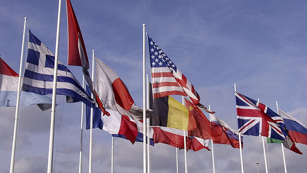 flags of europe and the united states of america