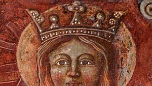 Die heilige Corona - Fresko Ausschnitt aus der Wallfahrtskriche der Heiligen Vittore und Corona
