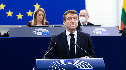 Emmanuel Macron im Europäischen Parlament in Straßburg