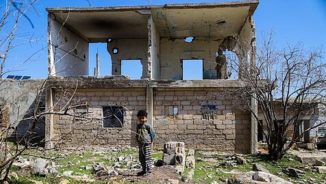 Zerstörte Gebäude in Syrien