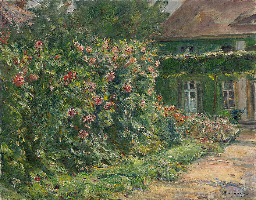 Sein Haus am Wannsee mit dem bis heute erhaltenen und gepflegten Garten (Gem&auml;lde von 1926) war f&uuml;r den Maler Inspirations- und R&uuml;ckzugsort zugleich.