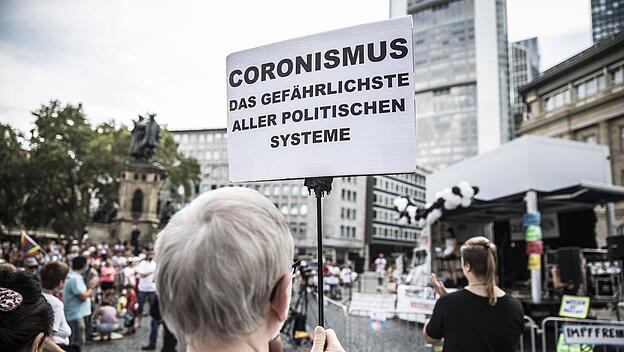 Corona-Demo in Frankfurt