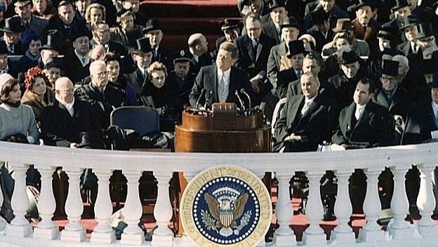 John F. Kennedy bei einer Rede