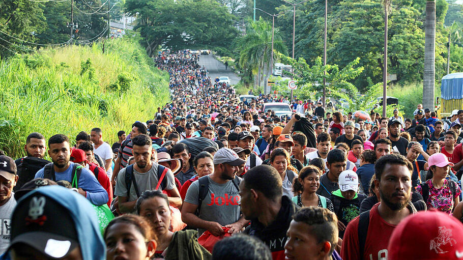 Migranten an der US-Grenze in Mexico