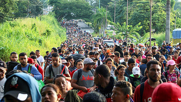 Migranten an der US-Grenze in Mexico