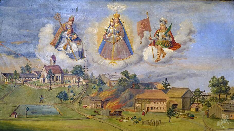 Votivbilder in der Wallfahrtskirche von Tuntenhausen spiegeln das Gottvertrauen und den lebendigen Glauben von heimischer Bev&ouml;lkerung und Wallfahrern, die von &uuml;berallher in die Gnadenkapelle kommen.