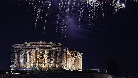 Silvester - Feuerwerk in Athen