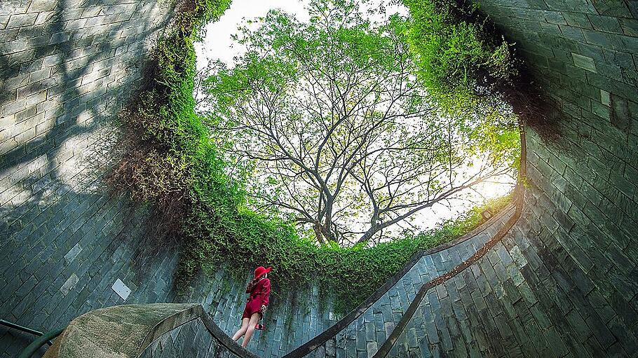 A woman at Fort Canning Park, Singapore.