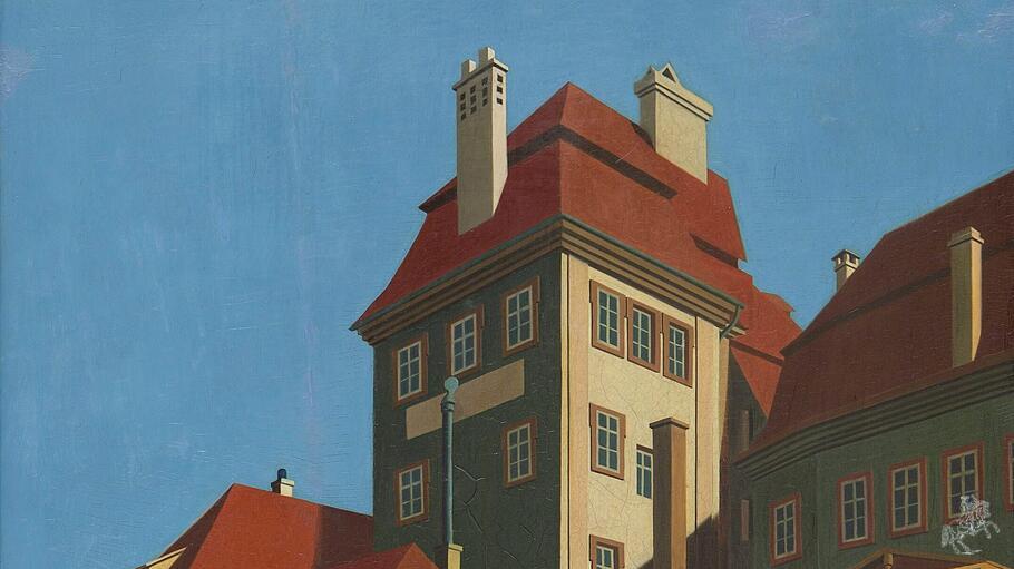Carl Grossberg, &bdquo;Br&uuml;ckenkopf der Alten Mainbr&uuml;cke&ldquo; 1928, Museum im Kulturspeicher W&uuml;rzburg.