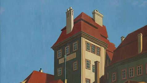 Carl Grossberg, &bdquo;Br&uuml;ckenkopf der Alten Mainbr&uuml;cke&ldquo; 1928, Museum im Kulturspeicher W&uuml;rzburg.