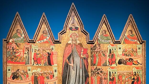 Joan Loert, 13./14. Jahrhundert; Altarbild der Heiligen Quiteria, 1332. Aus dem Krankenhaus des Heiligen Antonius, Palma von Mallorca. Museum von Mallorca. Spanien.
