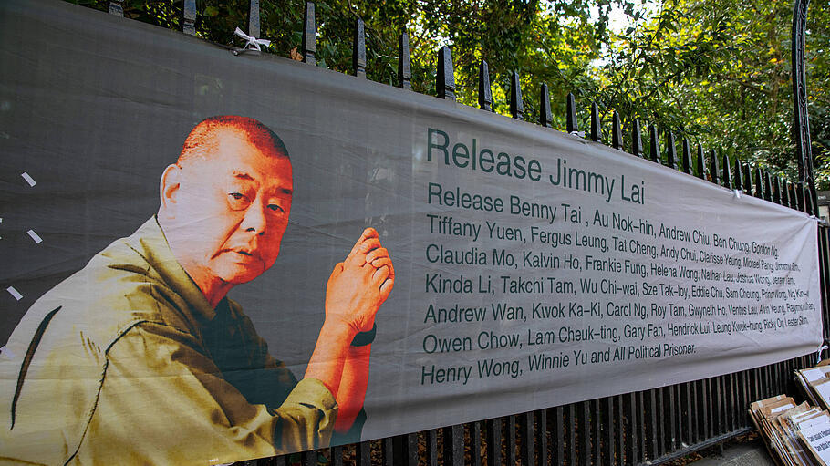 London, Jimmy-Lai-Plakat