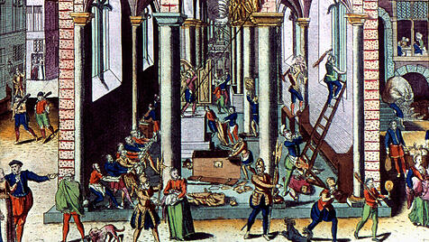 Zeitgen&ouml;ssische Darstellung des calvinistischer Bildersturms von 1566.