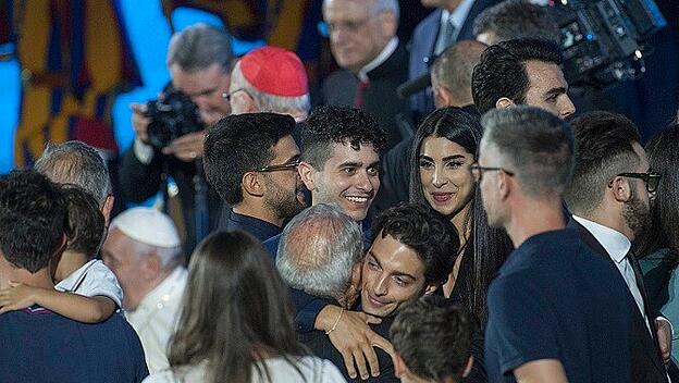 Italy, Rome, Vatican, 22/06/22. Amadeus and Giovanna Civitillo present the Festival of Families, the inaugural evening o