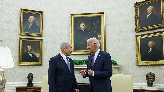 Treffen zwischen Israel Premierminister Netanjahu und dem US-Präsidenten Biden im Weißen Haus
