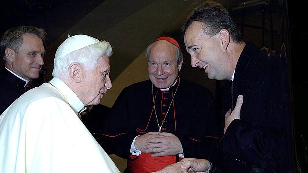 Papst Benedikt XVI., Kardinal Christoph Schönborn und  Karl von Habsburg