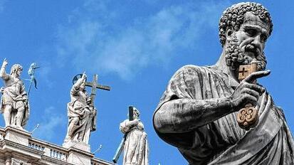 St. Peter's statue is seen at the Vatican