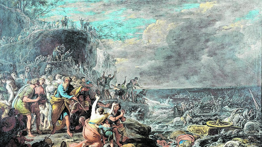 "Zug des Volkes Israel durch das Rote Meer ",  Domenico Gargiulo (1609–1675